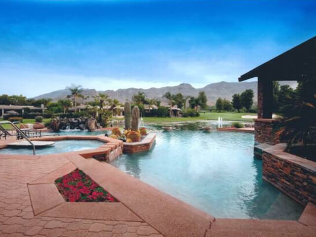 Modern backyard swimming pool