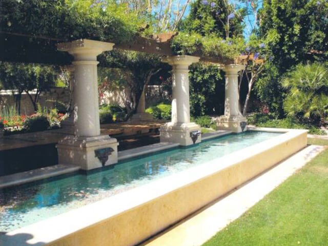 Luxury residential pool and landscaping